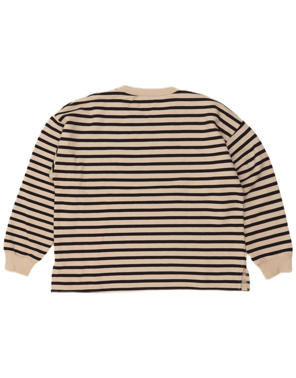 Übergroßer Sweatshirt-Pullover für Damen von Zara, Gr. 14, mittelgrau, gestreift