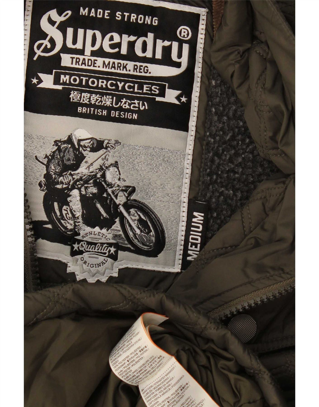 Superdry Herren Steppjacke UK 38 Medium Khaki Polyester