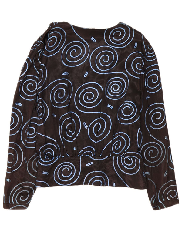 TRU Damen-Hemdbluse mit abstraktem Muster, Größe 42, mittelschwarz