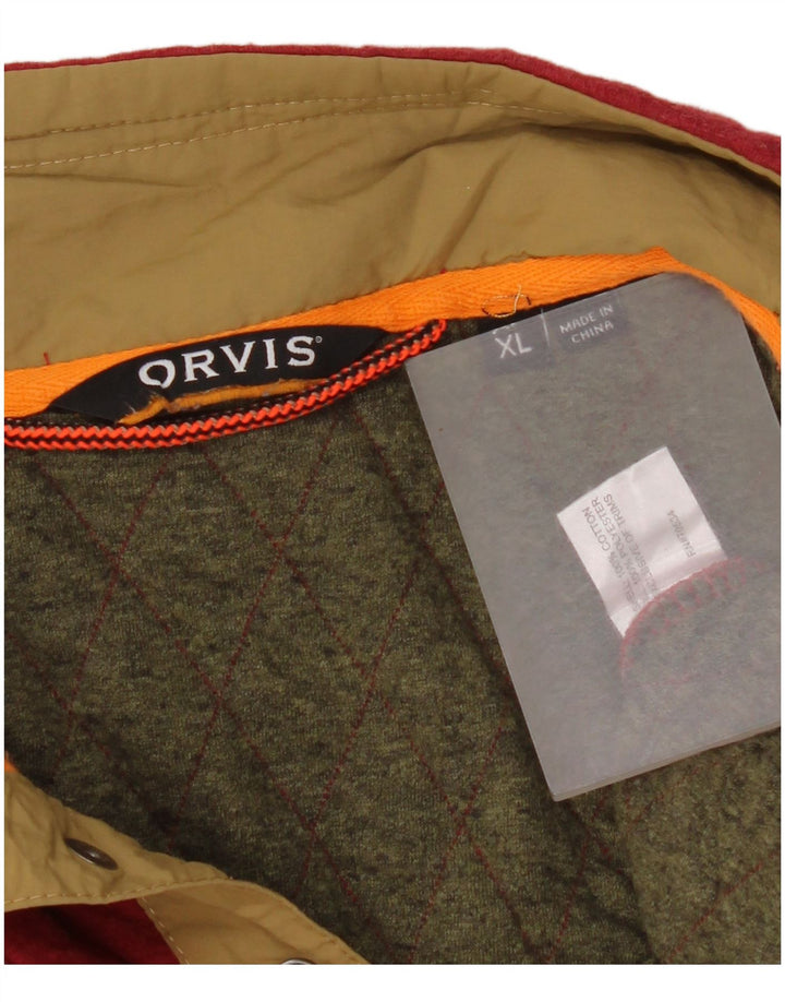 Orvis Herren-Sweatshirt mit Knopfkragen, XL, rote Baumwolle
