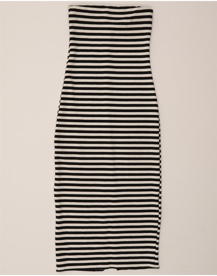 Trägerloses Damenkleid von Zara, Gr. 8, klein, schwarz gestreift