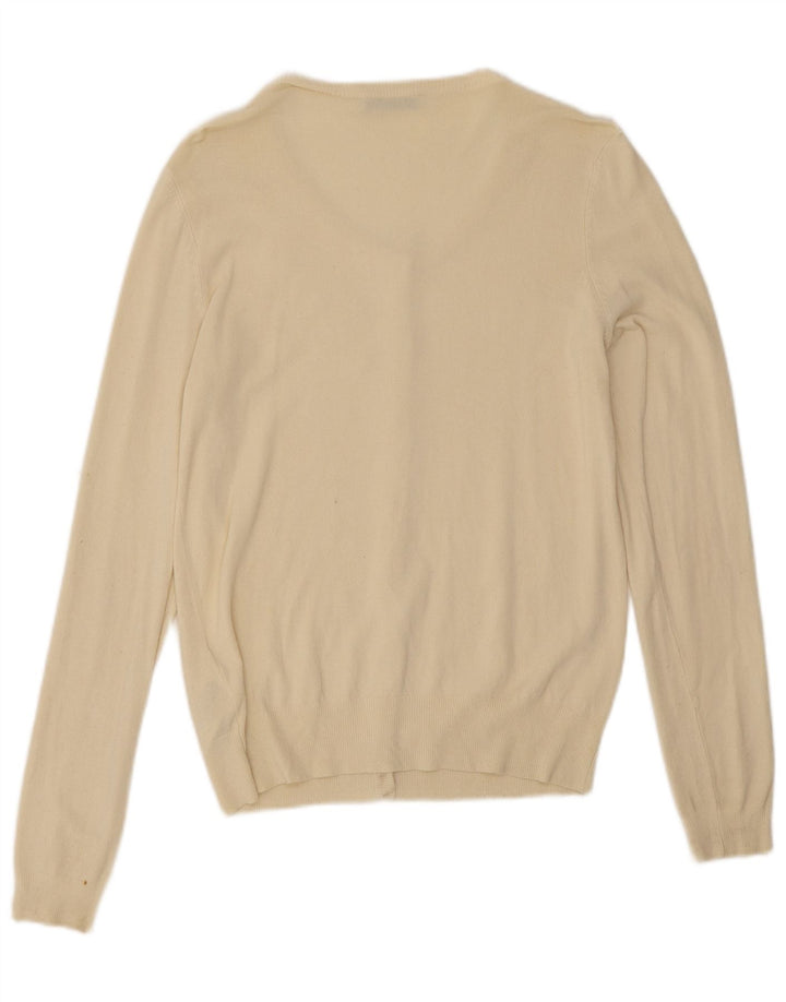 Liu Jo Damen-Strickjacke in Übergröße, Gr. 10, Größe S, cremefarbene Viskose