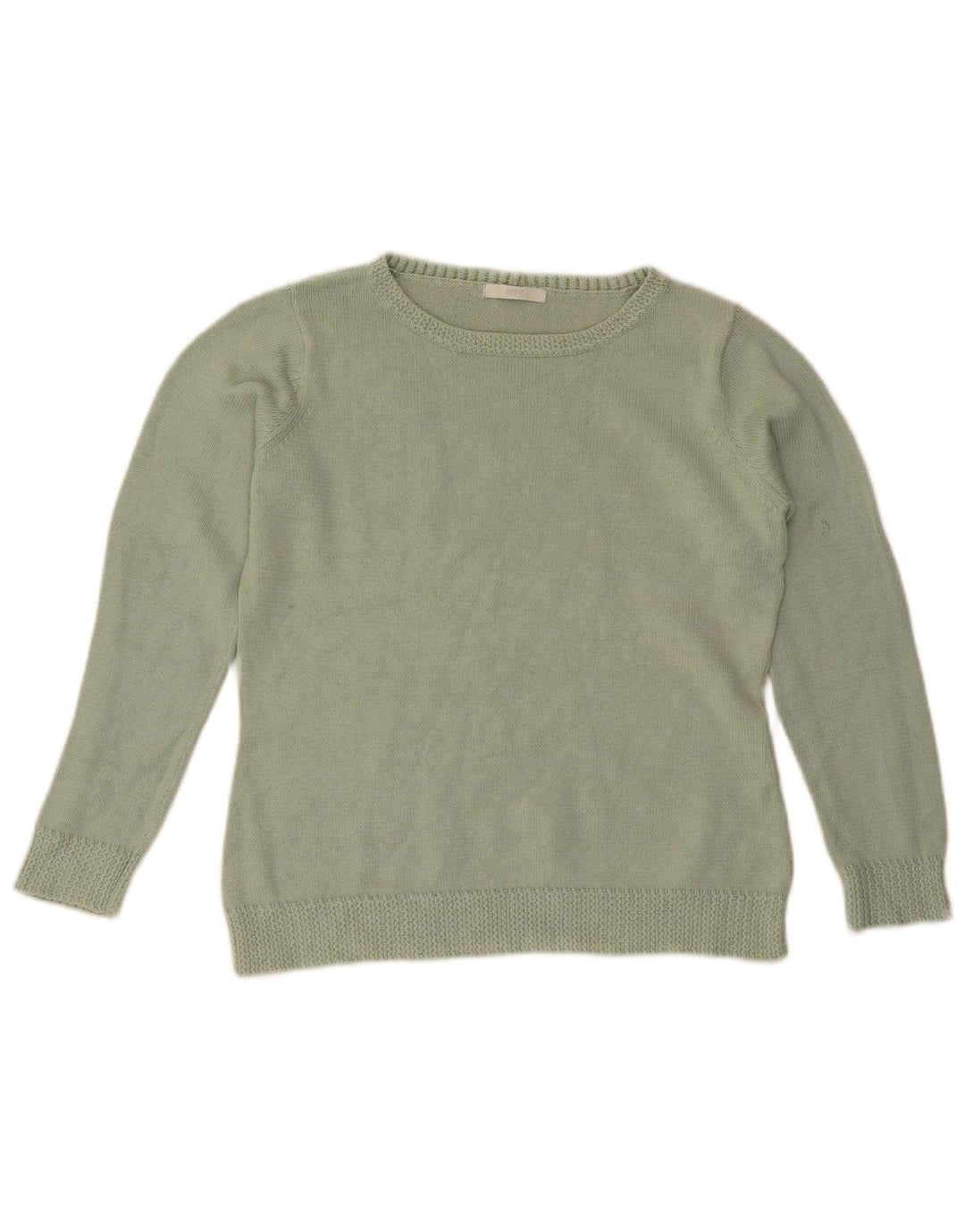 Marks & Spencer Damen-Pullover mit U-Boot-Ausschnitt, UK 12, mittelgrüne Baumwolle