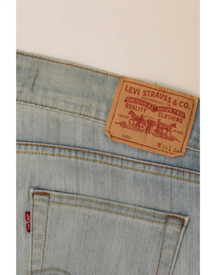 Levi's Damen 506 Straight Jeans W34 L32 Blaue Baumwolle