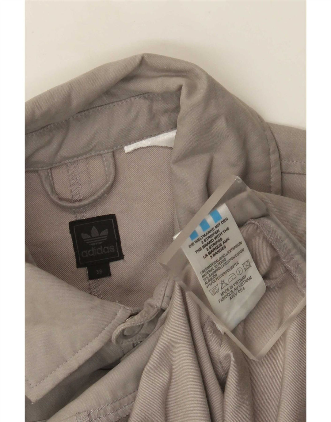 Adidas Damen Bomberjacke EU 38 Mittelgraue Baumwolle