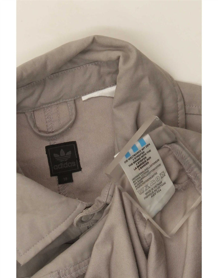 Adidas Damen Bomberjacke EU 38 Mittelgraue Baumwolle