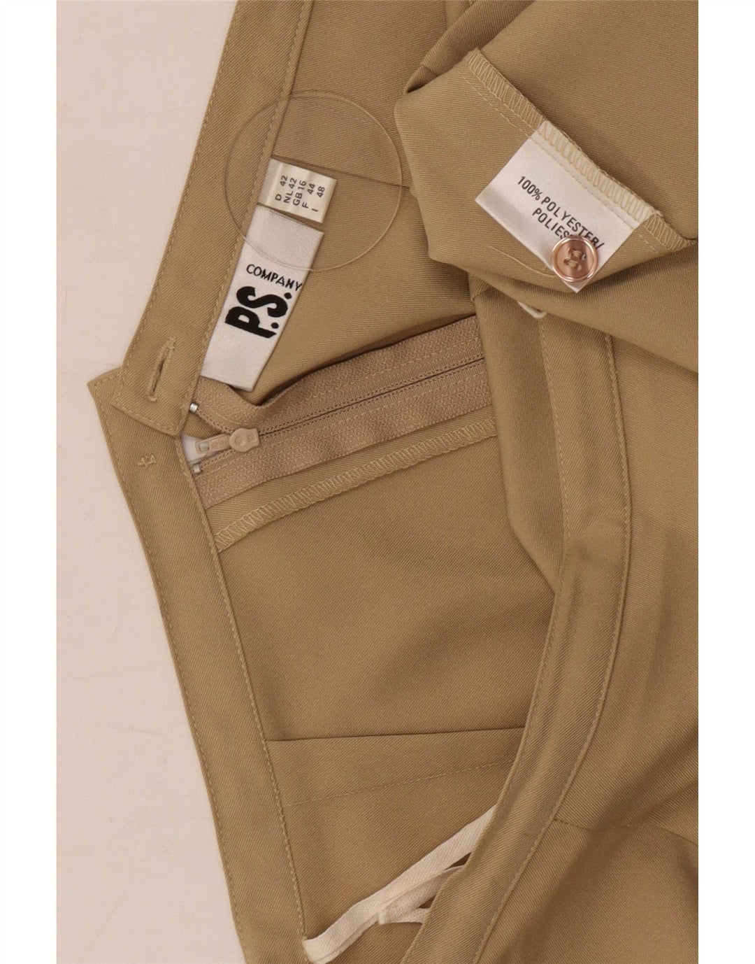 P.S. Company Damen Minirock UK 16 Large W30 Khaki Polyester
