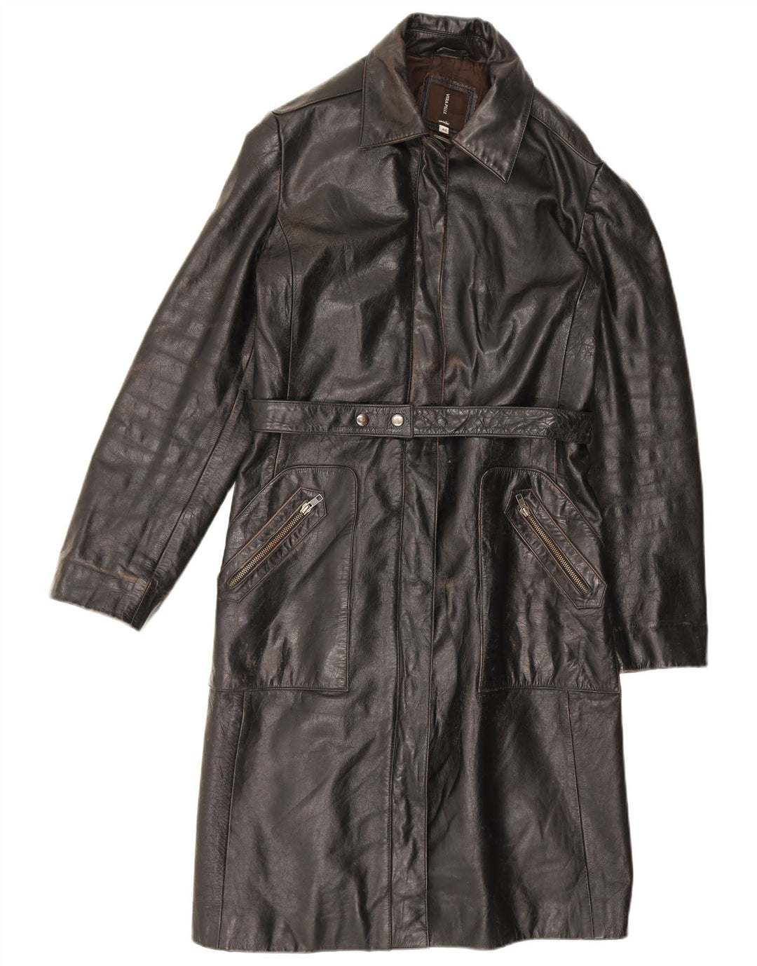 Conbipel Damen Ledermantel IT 48 XL Schwarzes Leder