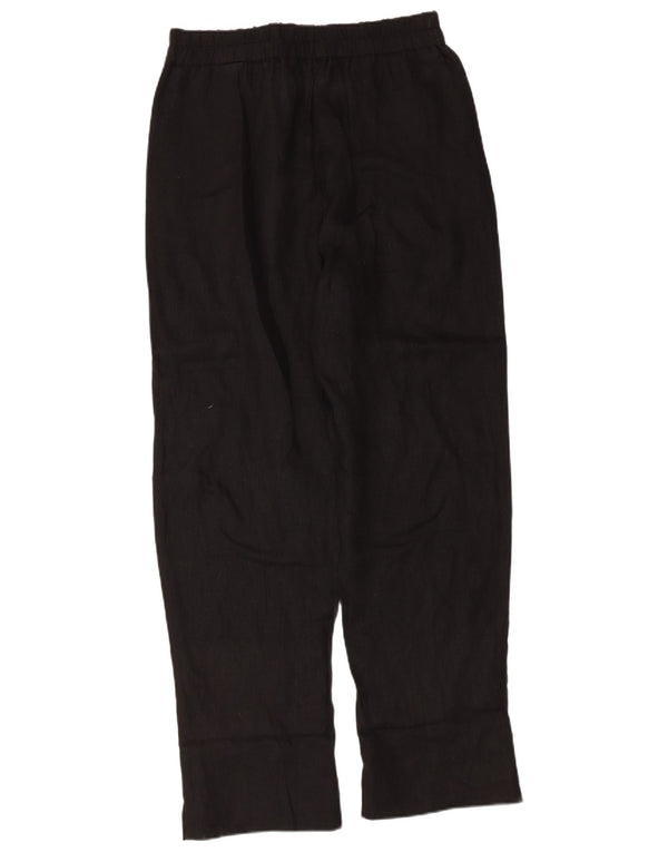 Zara Damen-Hose mit hoher Taille, gerade, Freizeithose, Größe L, W30, L30, Schwarz