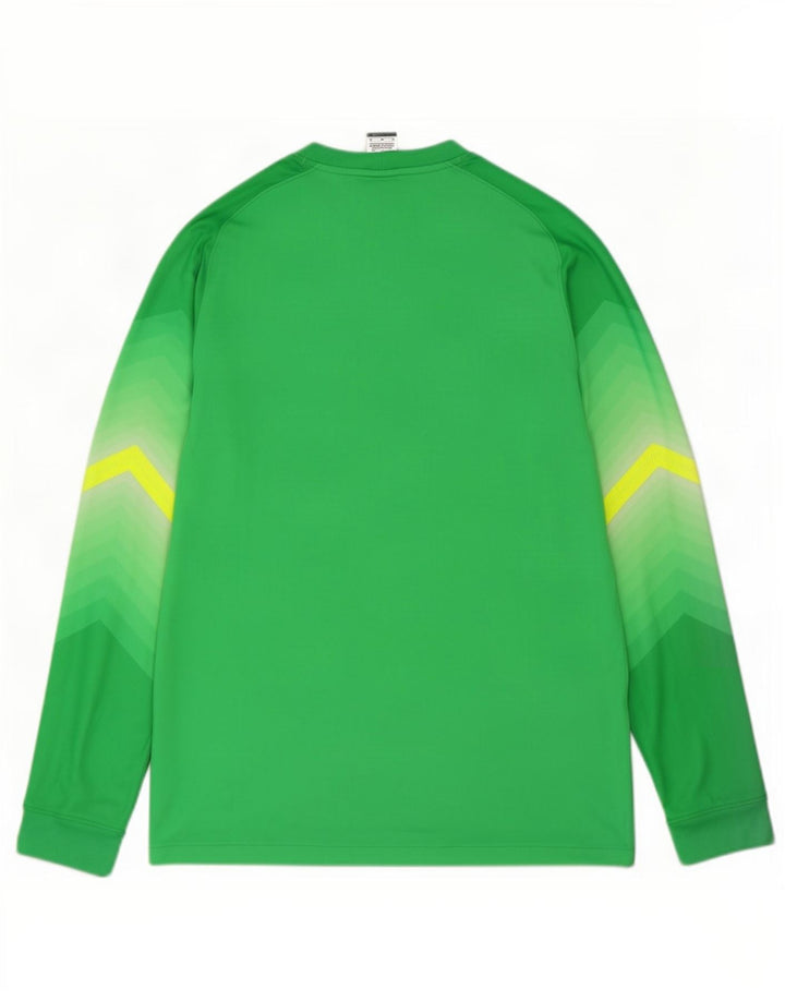 Nike Herren-Dri-Fit-Oberteil mit langen Ärmeln, mittelgrünes Farbblock-Polyester