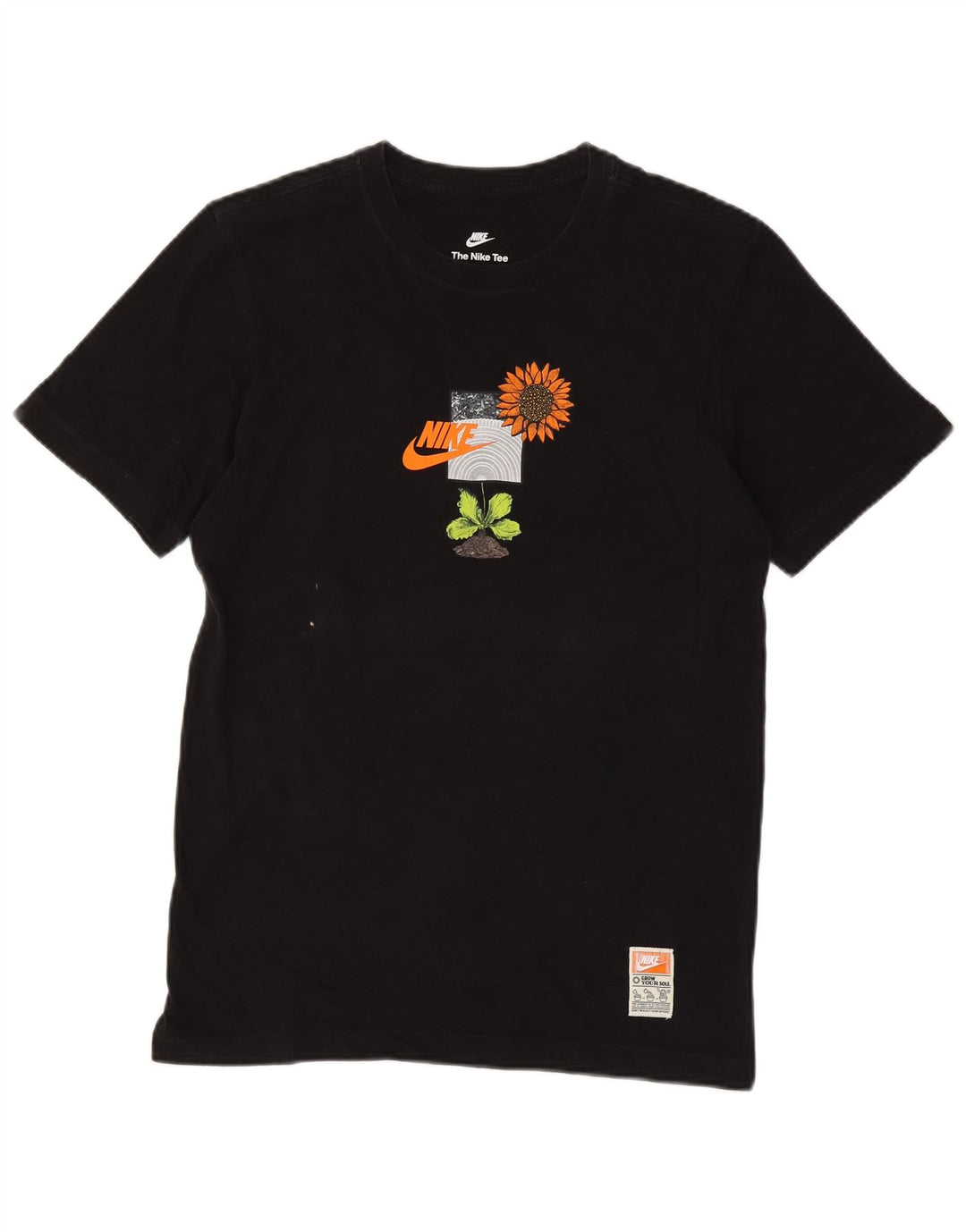 NIKE Herren-T-Shirt mit Grafik, Größe S, Schwarz, Blumenmuster