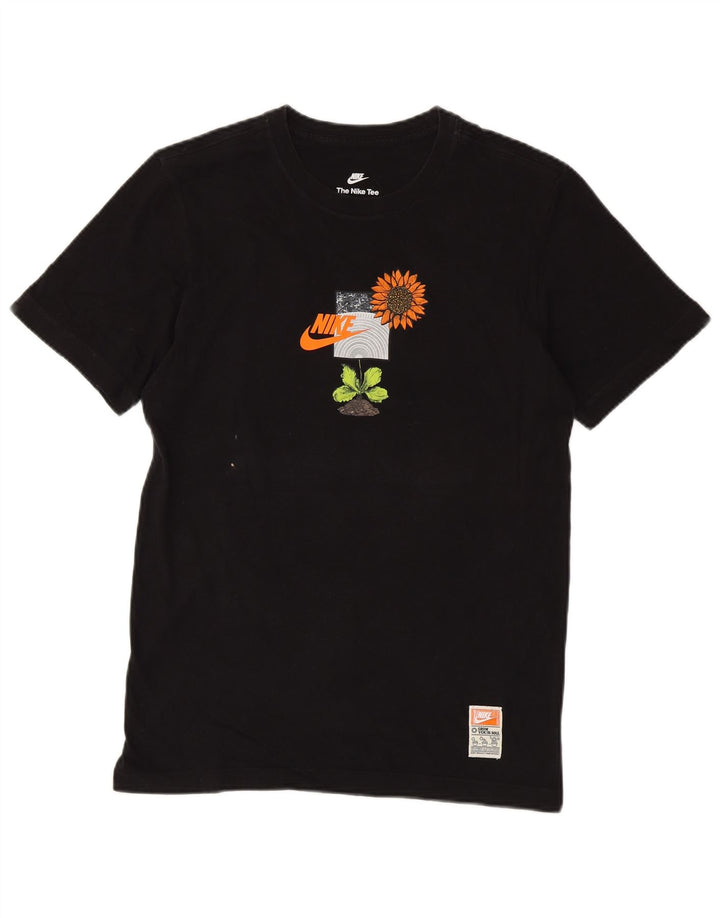 NIKE Herren-T-Shirt mit Grafik, Größe S, Schwarz, Blumenmuster