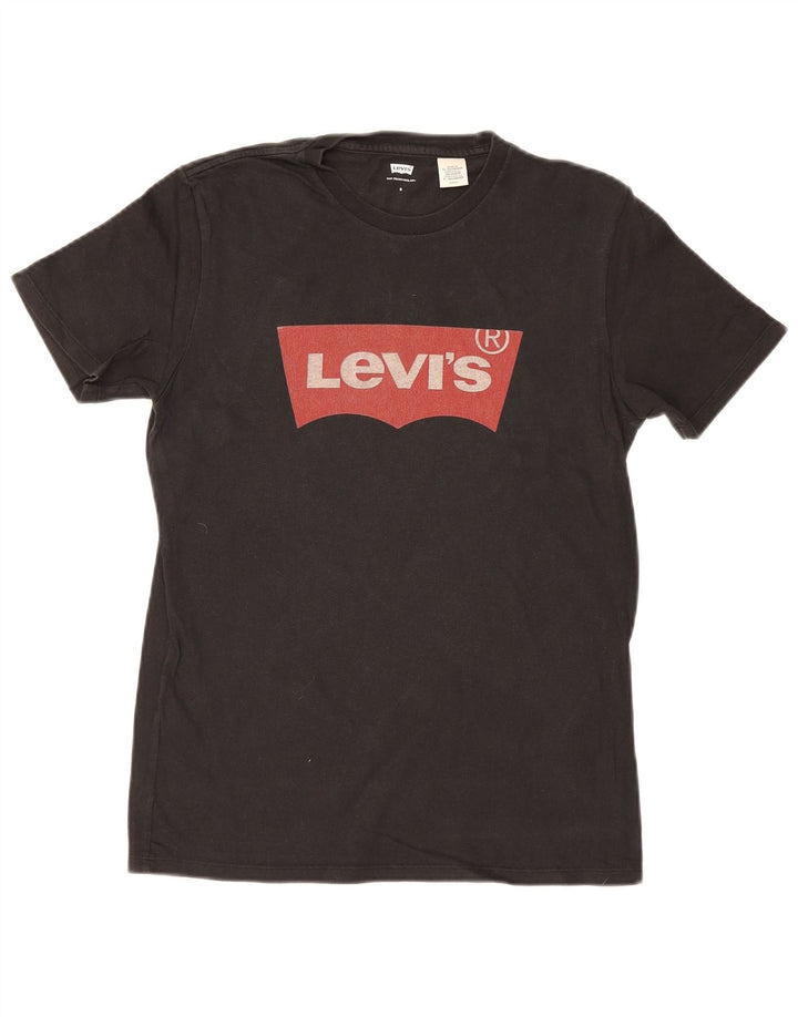 Levi's Herren-T-Shirt mit Grafik, Größe S, schwarze Baumwolle