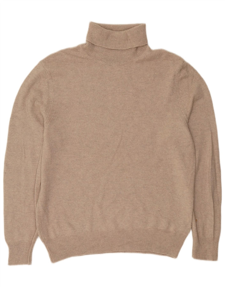 ALL SAINTS Rollkragenpullover für Herren, groß, beige Wolle