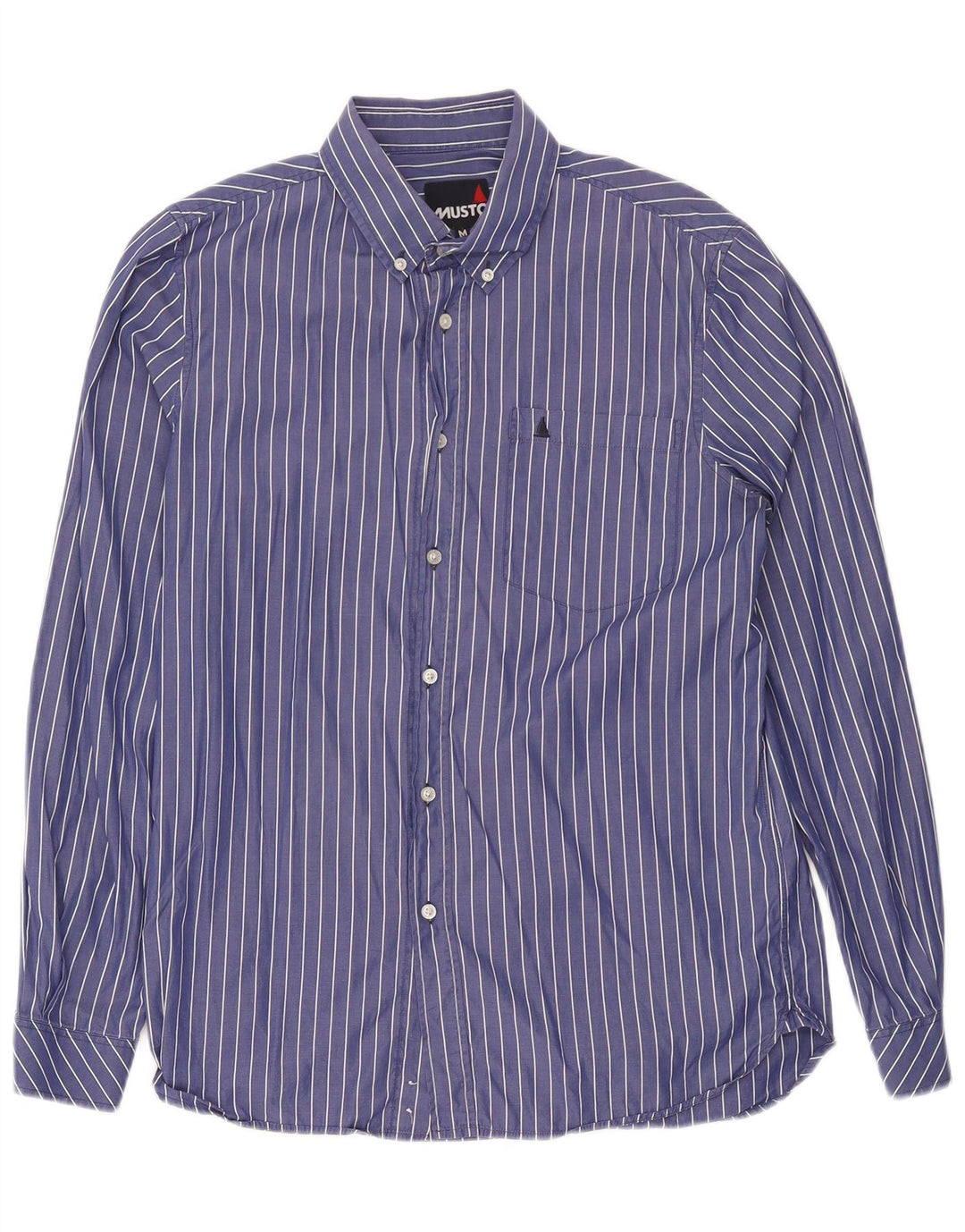 Musto Herrenhemd Mittelblauer Nadelstreifen