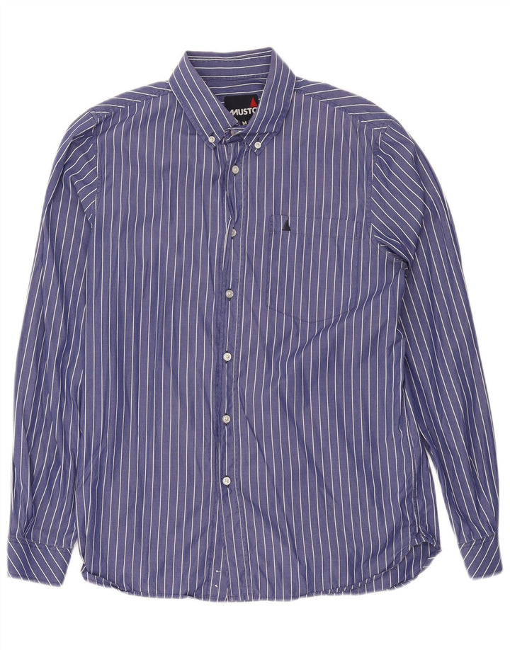 Musto Herrenhemd Mittelblauer Nadelstreifen