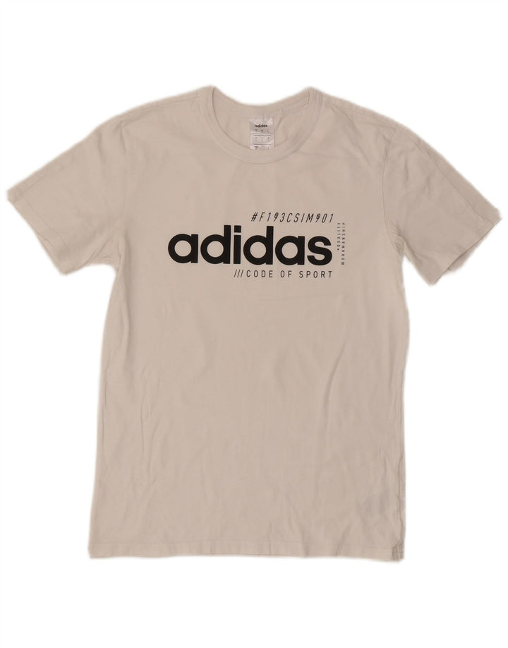 Adidas Herren Grafik T-Shirt Top Small Weiß Baumwolle