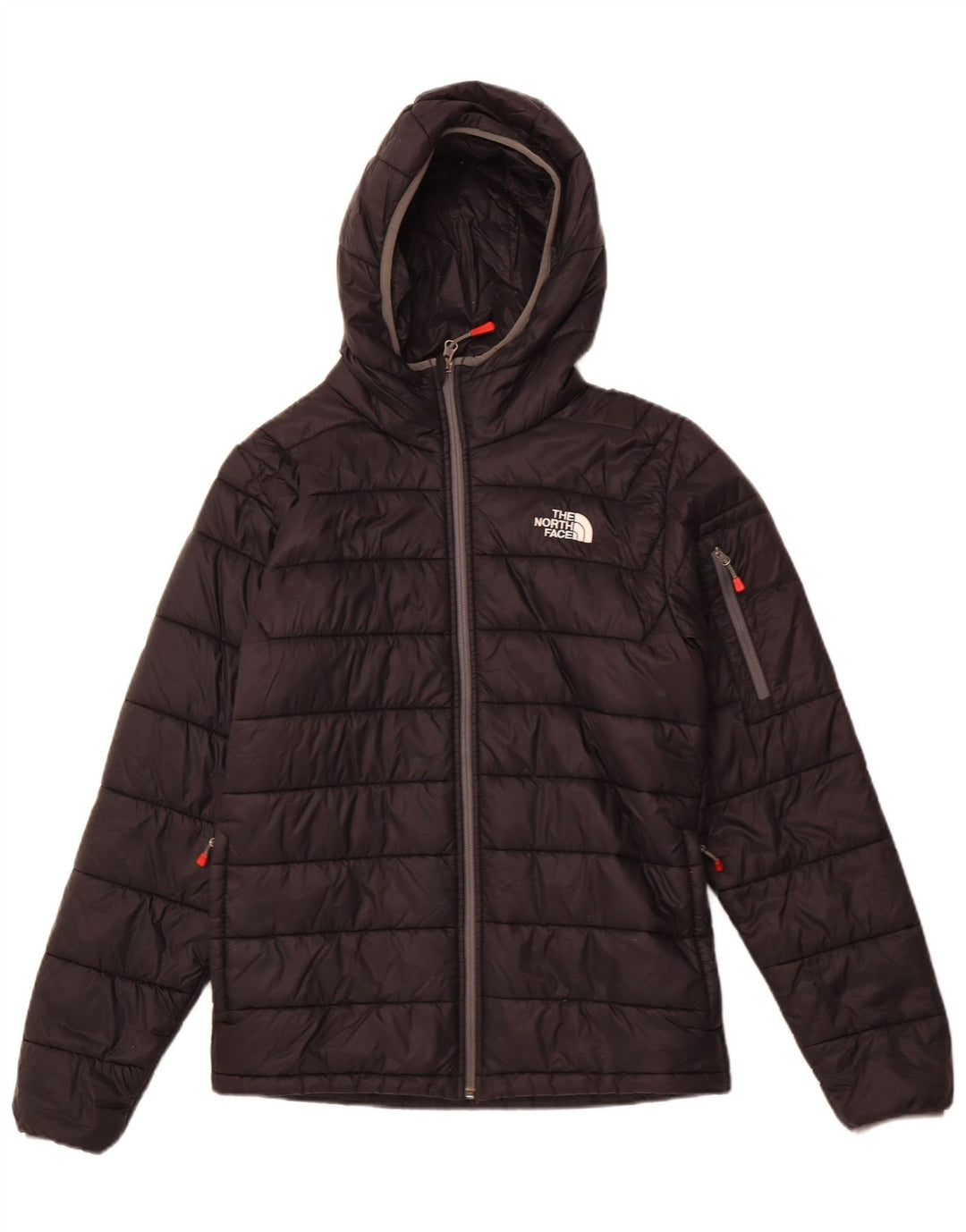 THE NORTH FACE Wattierte Herrenjacke mit Kapuze, UK 36, Small, schwarzes Nylon