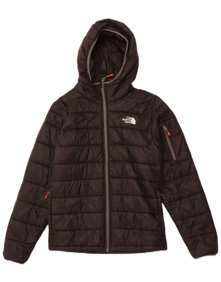 THE NORTH FACE Wattierte Herrenjacke mit Kapuze, UK 36, Small, schwarzes Nylon