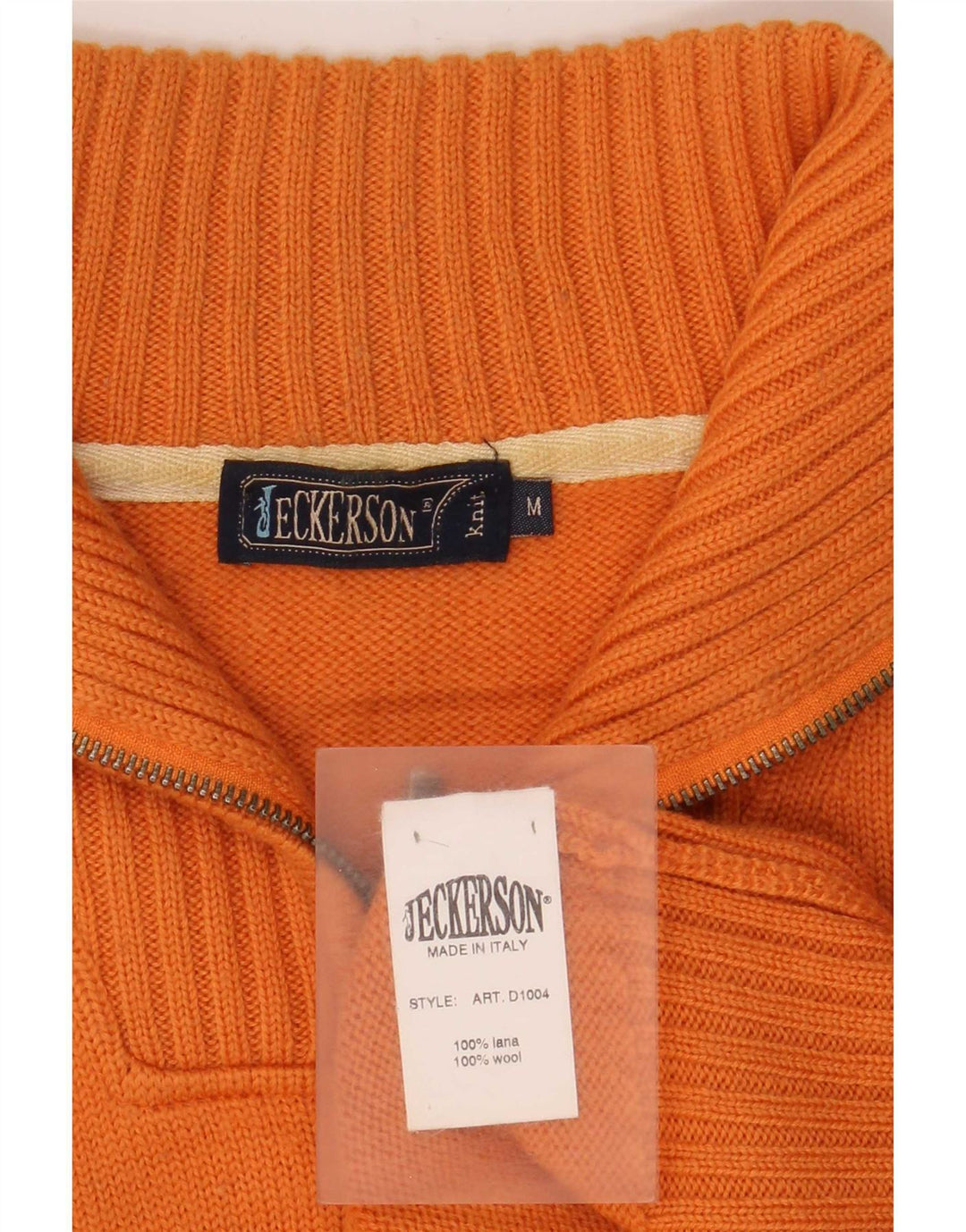 Jeckerson Herren-Pullover mit grafischem Reißverschluss und mittelorangefarbener Wolle