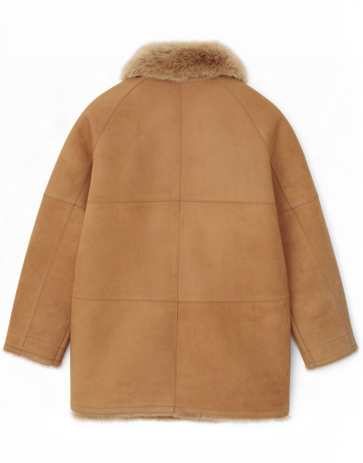 Vintage Damen Lammfelljacke UK 14 Medium Beige