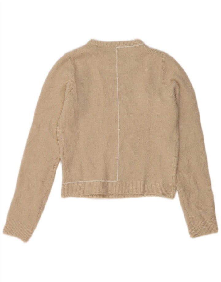 Zara Damen-Pullover mit Rundhalsausschnitt, Gr. 10, Größe S, Beige