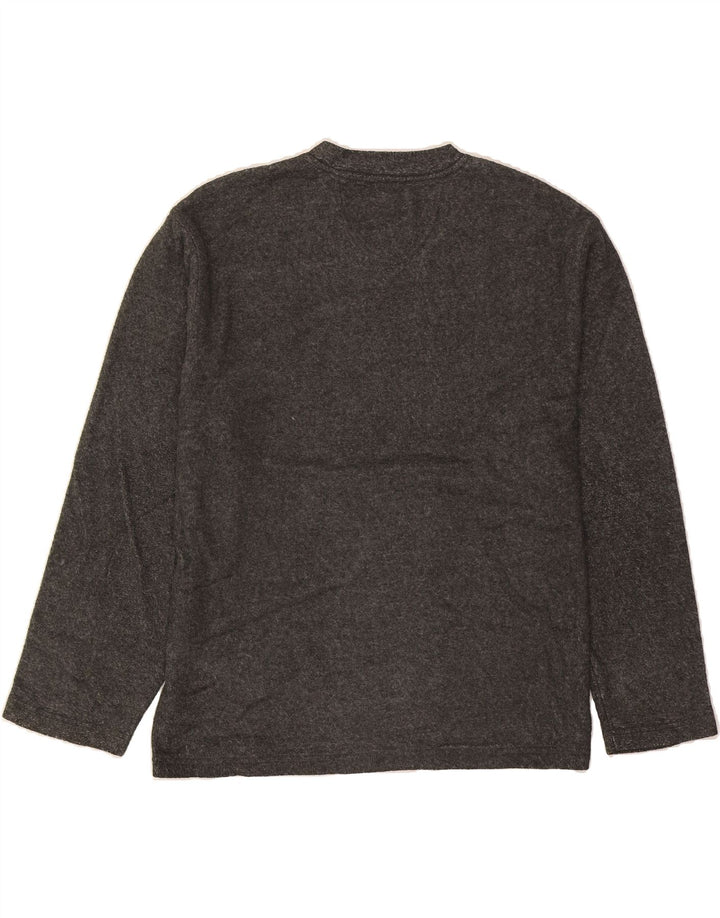J. CREW Mens Top Long Sleeve Medium Grey Flecked Polyester Vintage J. Crew and Second-Hand J. Crew from Messina Hembry 