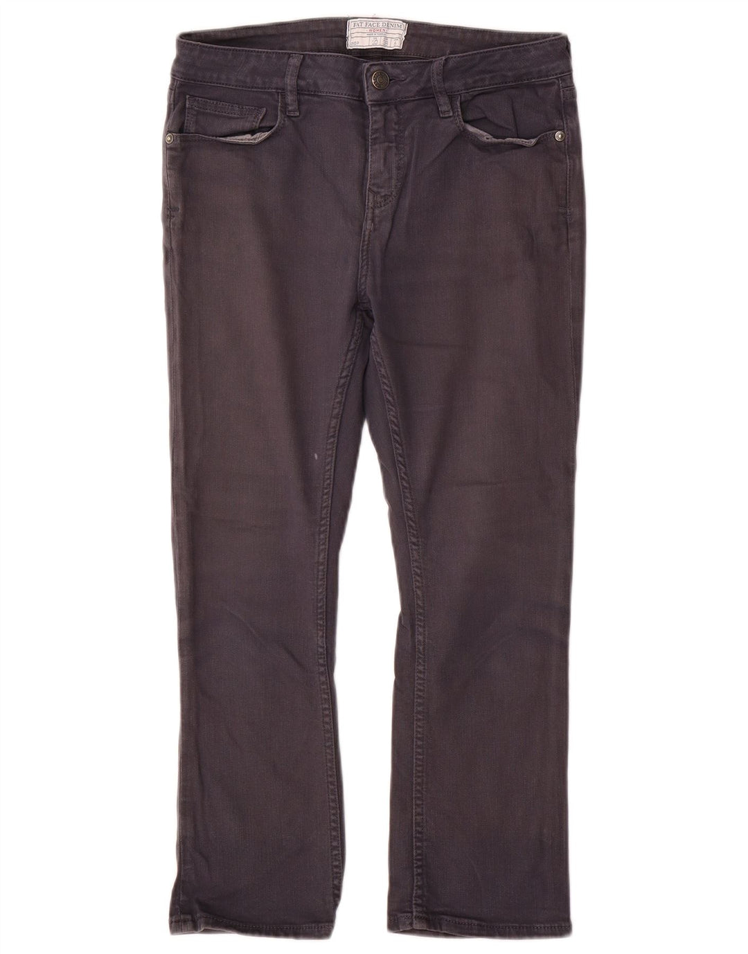 Fat Face Damen-Cropped-Jeans, UK 10, Größe S, W28, L23, Grau, Baumwolle