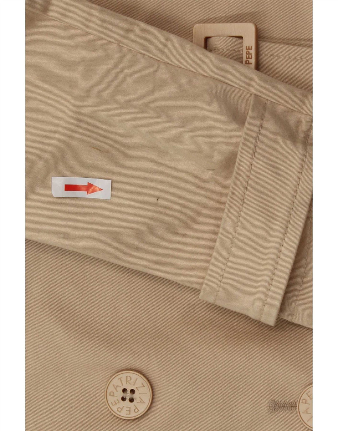 Patrizia Pepe Damen Trenchcoat IT 44 Mittelbeige Baumwolle