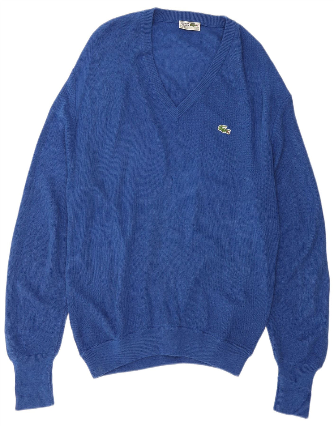 Lacoste Herren-Pullover mit V-Ausschnitt, mittelblaues Acryl