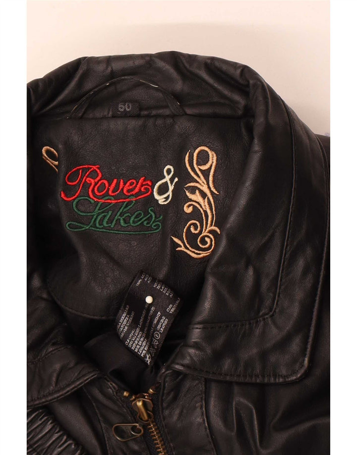 Rover & Lake Herren Lederweste IT 50 Large Schwarz
