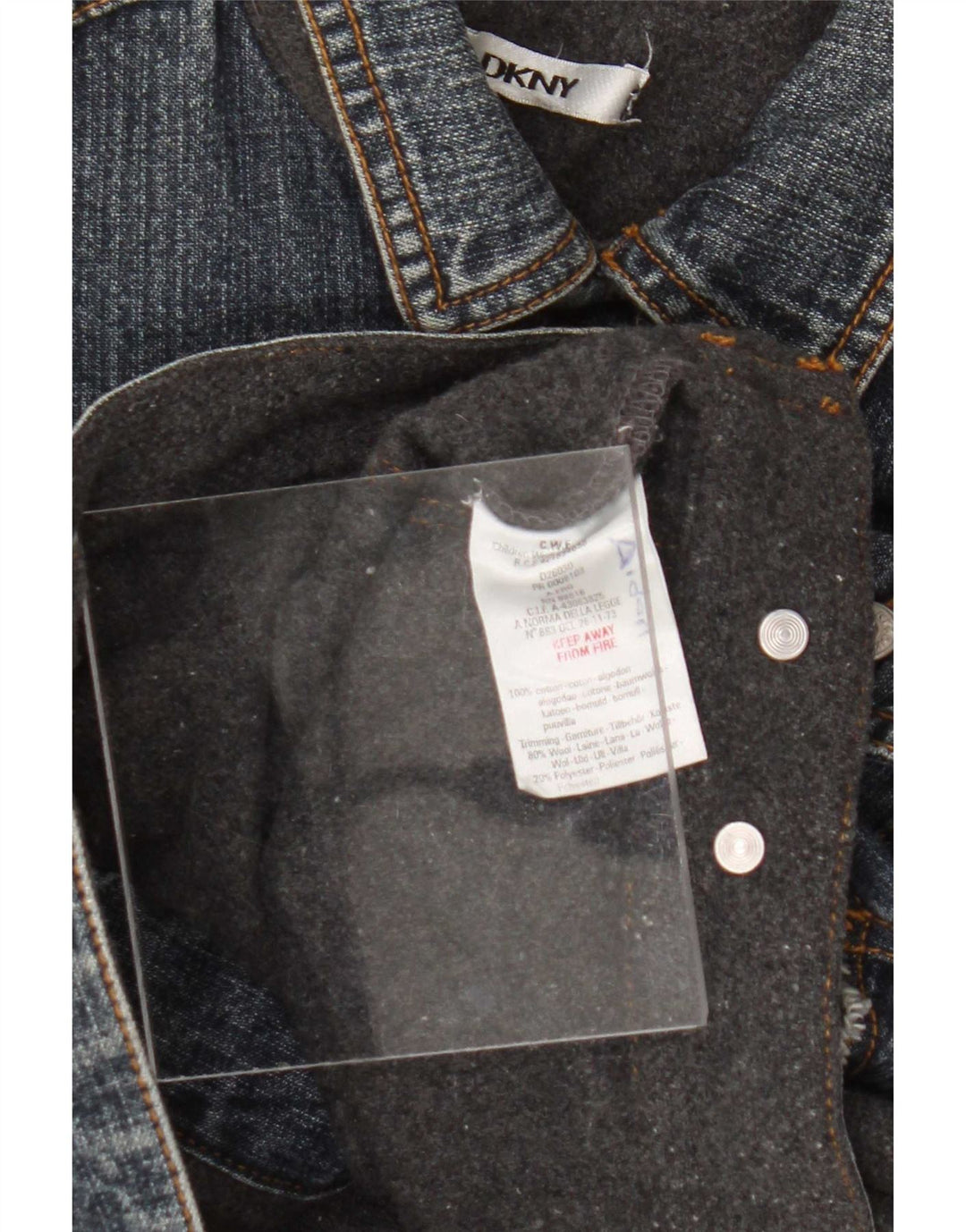Dkny Jungen-Jeansjacke mit Grafik, 5–6 Jahre, blaue Baumwolle