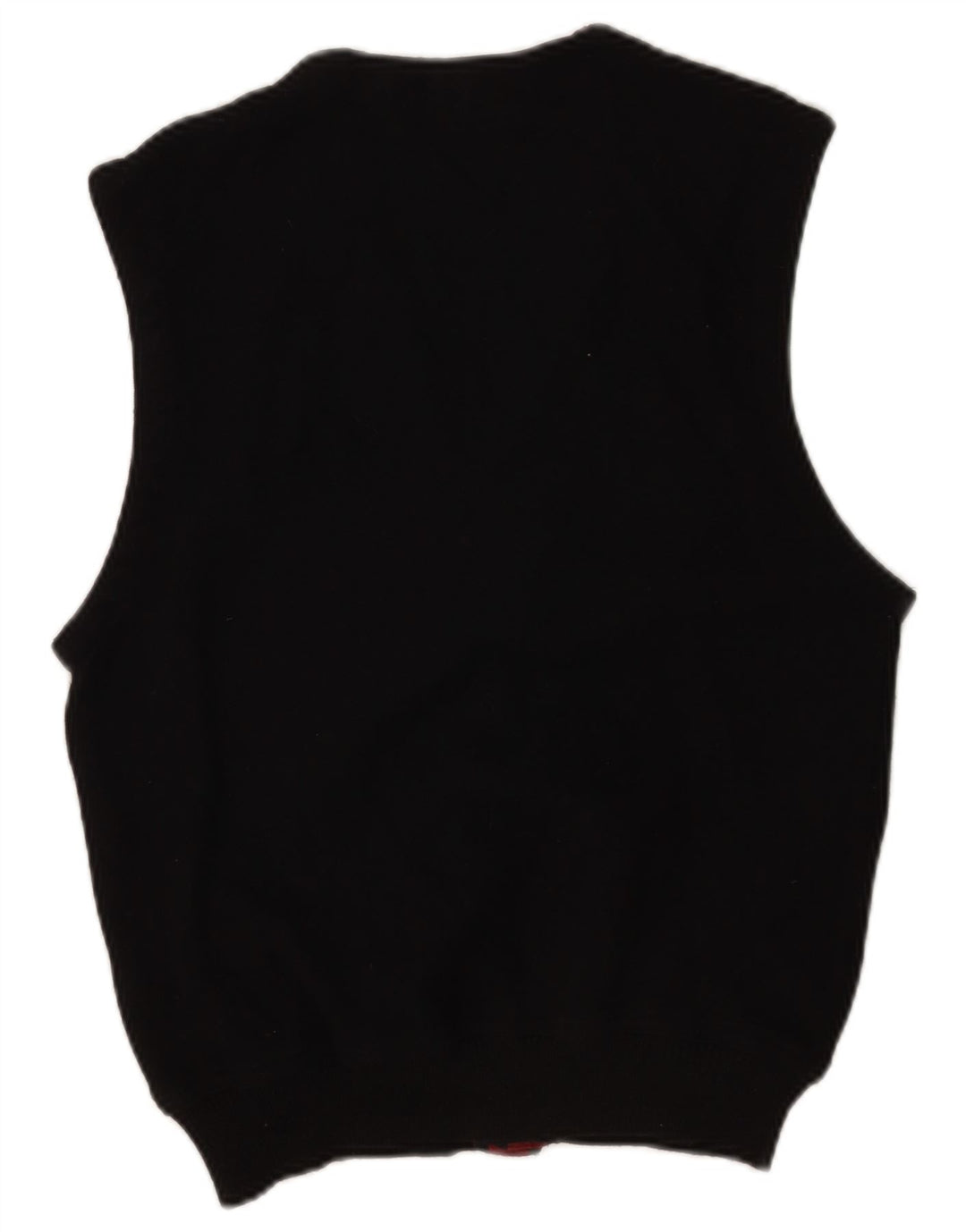 POP 84 Herren-Cardigan, ärmellos, Größe S, schwarze Wolle