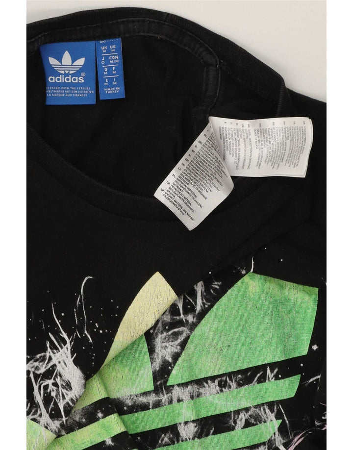 Adidas Herren Grafik T-Shirt Top Medium Schwarz Baumwolle