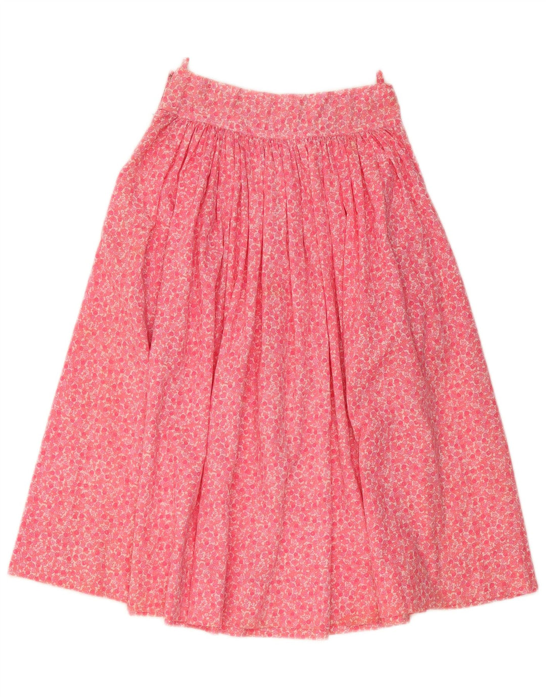 Vintage Damen ausgestellter Rock W28 Mittelrosa geblümt