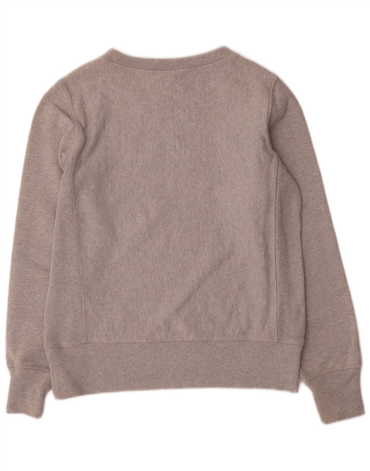 Champion Damen Sweatshirt Pullover UK 14 Mittelgraue Baumwolle