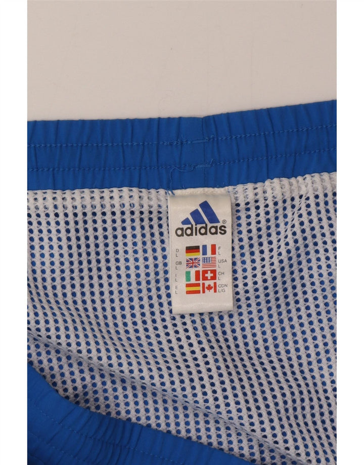 Adidas Herren-Badeshorts mit Grafik, groß, blaues Farbblock-Polyester