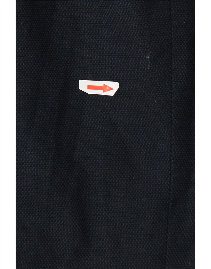 Zara Herren Bomberjacke UK 42 XL Marineblau kariertes Polyester