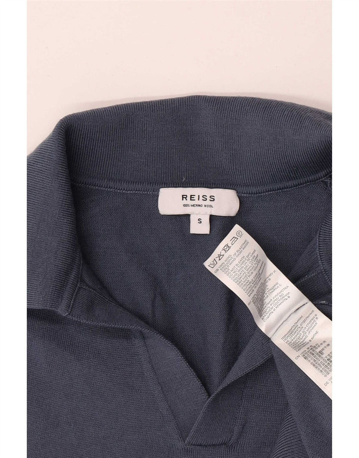Reiss Herren-Poloshirt, kleine blaue Wolle