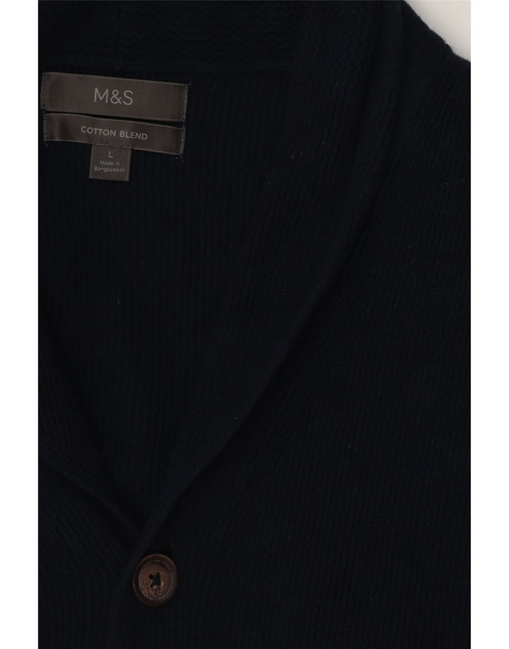 Marks & SPENCER Herren-Strickjacke, groß, marineblau, Baumwolle