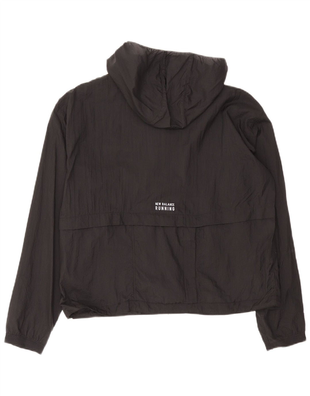 New Balance Womens Graphic Hooded Rain Jacket UK 14 Mittelschwarzes Nylon