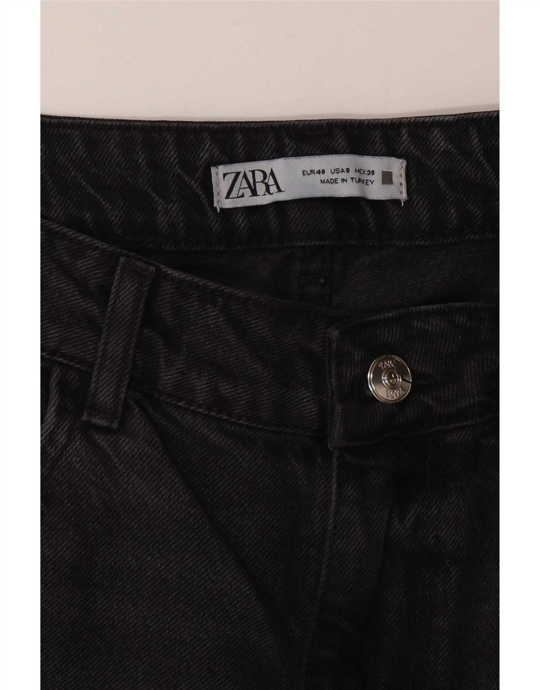 Zara Damen High Rise Straight Jeans EU 40 Medium W30 L29 Grau