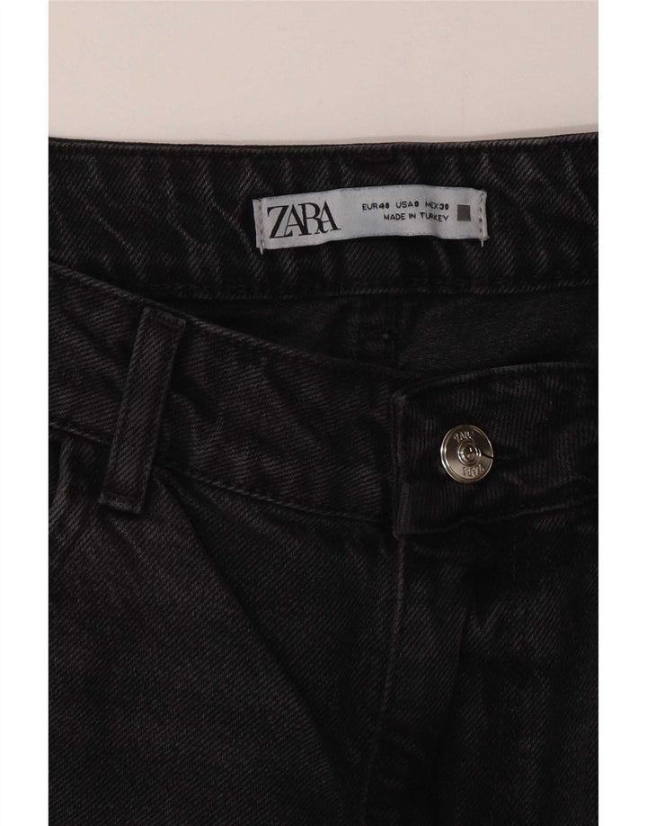 Zara Damen High Rise Straight Jeans EU 40 Medium W30 L29 Grau
