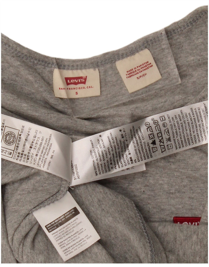 Levi's Damen Top Langarm UK 10 Small Graue Baumwolle