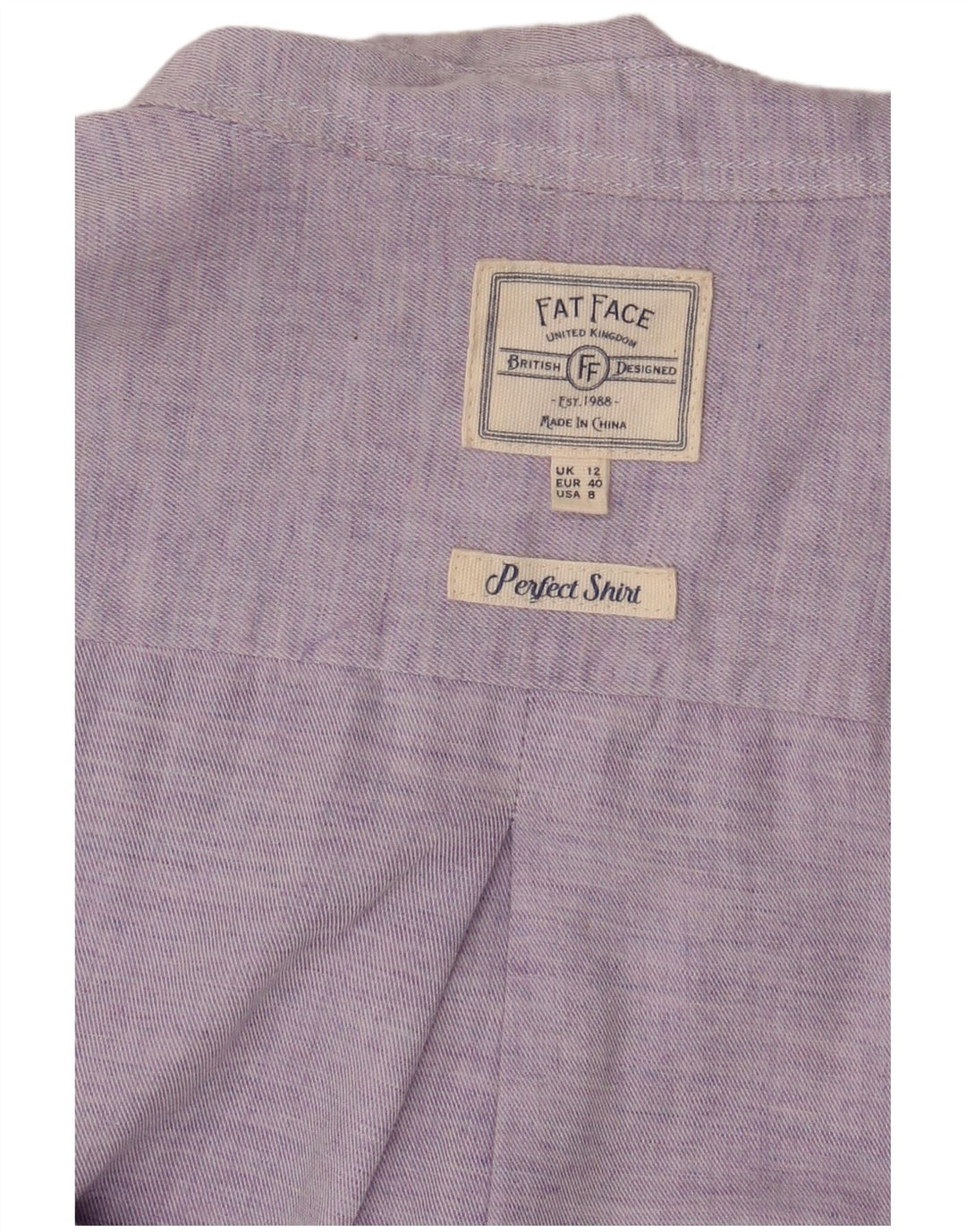 FAT FACE Herrenhemd UK 12 Medium Lila