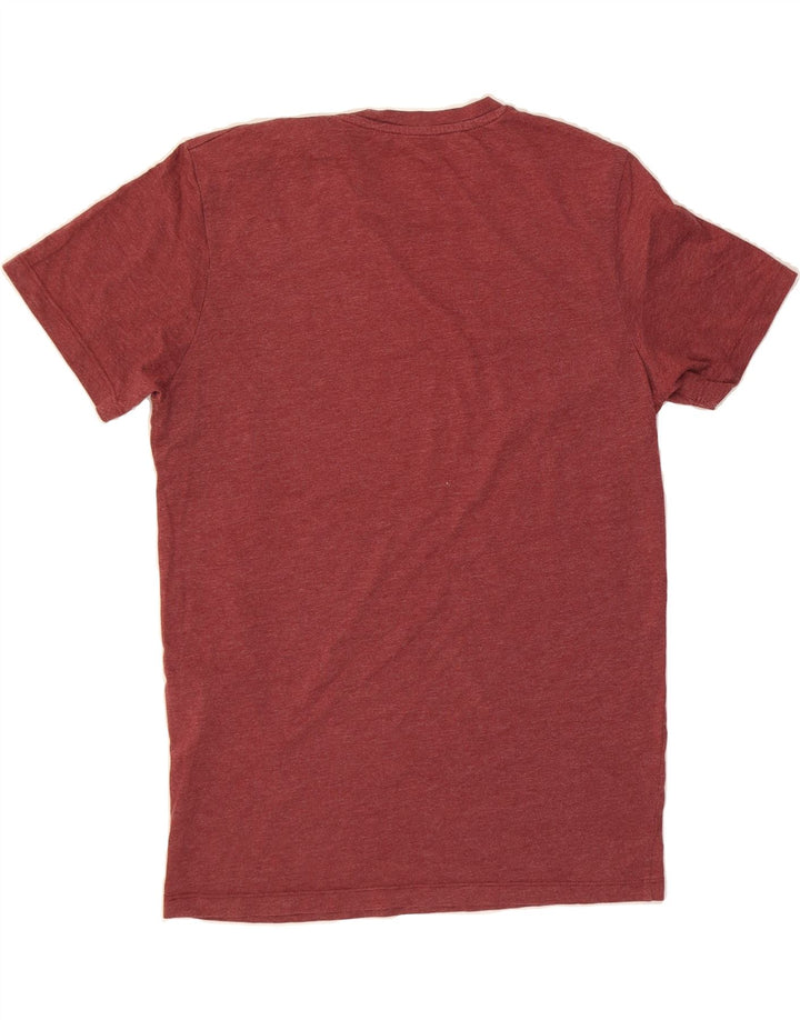 JACK & JONES Mens Regular Fit Graphic T-Shirt Top Small Maroon Cotton Vintage Jack & Jones and Second-Hand Jack & Jones from Messina Hembry 