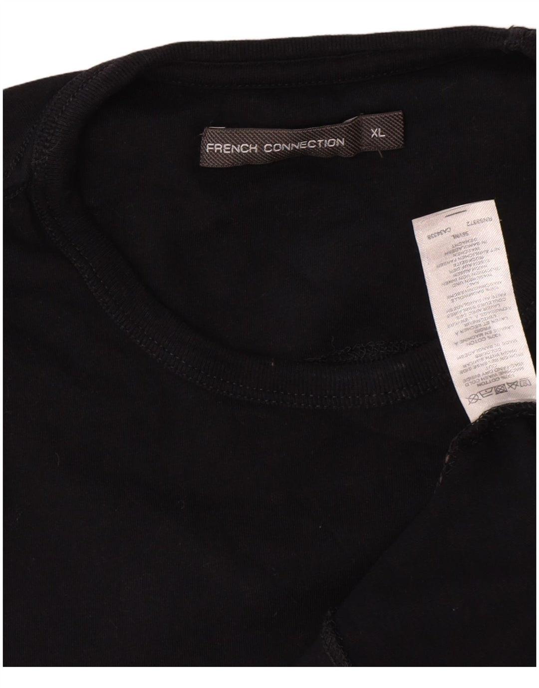 French Connection Herren-T-Shirt-Oberteil XL aus marineblauer Baumwolle