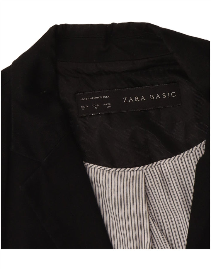 Zara Damen 1-Knopf-Blazerjacke UK 10 Small Schwarz