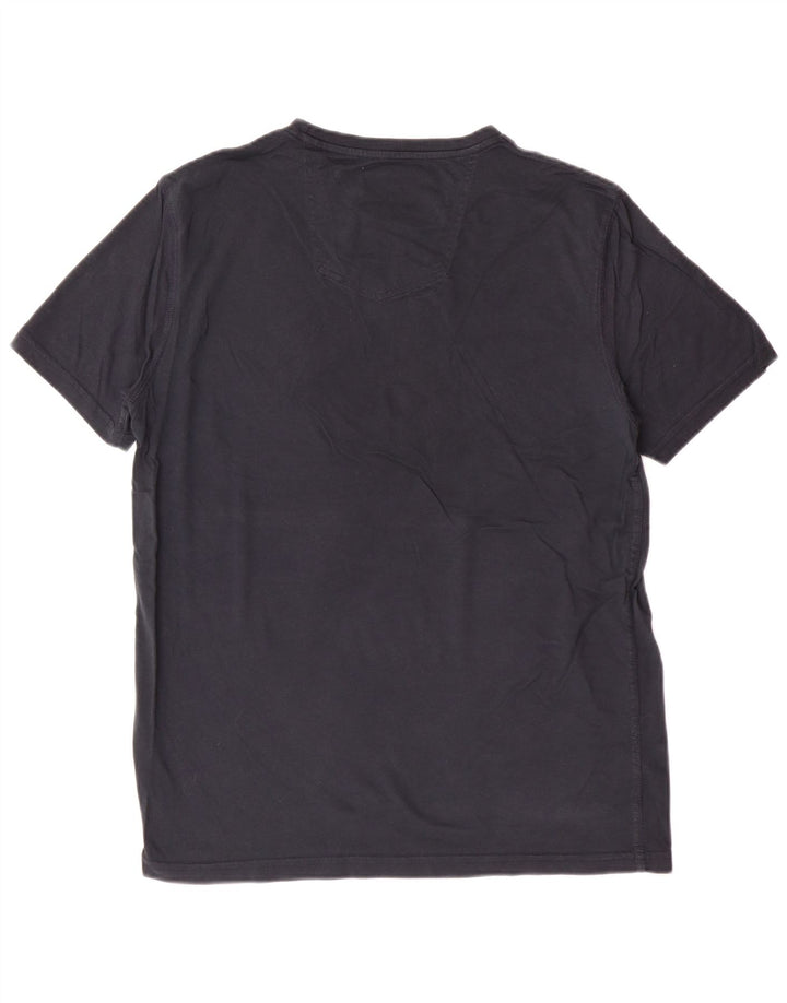FAT FACE Herren-T-Shirt-Oberteil aus mittelblauer Baumwolle in Marineblau