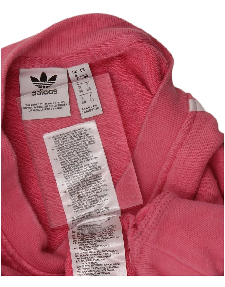 ADIDAS Womens Oversized Sweatshirt Jumper UK 8 Small  Pink Cotton